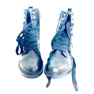 Black leather Boots - Vegan Leather, combat style